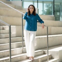 Women's Button-Up Blouse Rebeca -Menique Rebeca Cobalt Blue 1 1