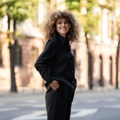 Linen Shirt & Wide Pants 2-Piece -Menique Rebeca Linen Shirt Pure Black 1