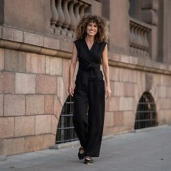 Wide Leg Pants Lotus -Menique Ruby Linen Wrap Top Lotus Pure Black Linen Pants 5 ee3124e0 6bb3 467c 8702 605aa9eeff9f