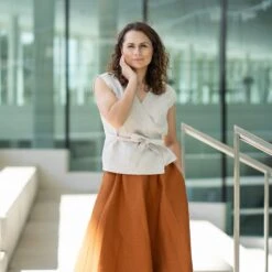 Wrap Crop Top Ruby -Menique Ruby Top Natural Evelyn Skirt Almond Brown 2 1