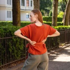 V-Neck Wrap Blouse Lila -Menique SP 00118 1