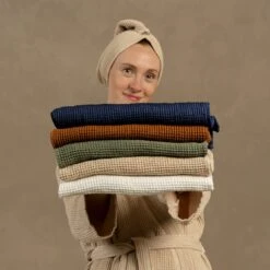 Waffle Bath Towel 3-Set -Menique SP 00336 recolor