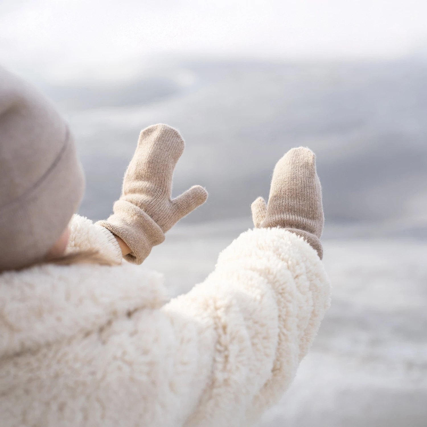 Kids' Knit Mittens Cashmere Blend 1 Kids' Knit Mittens Cashmere Blend