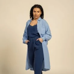 Oversize Shirt Dress Margo Cloudy Blue -Menique SP 00638
