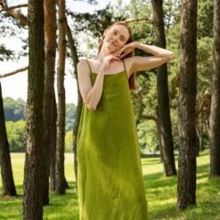 Linen Maxi Dress Jasmine -Menique SP 00751