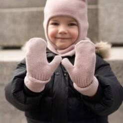 Kids' Knit Balaclava & Mittens Cashmere Blend 2-Piece -Menique SP 00875 0c88d3f8 a17b 404a 9974 4d200b82a811