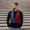 Men's Merino Scarf Denim/Royal Cherry