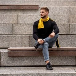 Men's Merino Scarf Power Mango/Black -Menique SP 01072