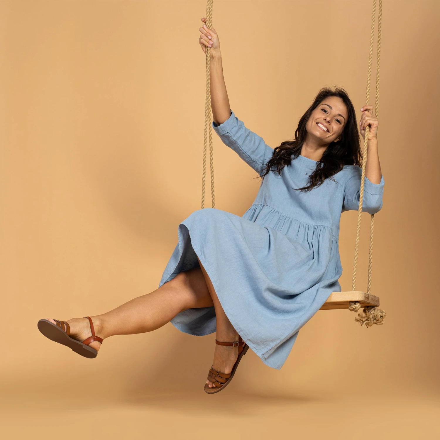 Smock Dress Lucy Cloudy Blue 1 Smock Dress Lucy Cloudy Blue