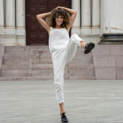 Linen Pants Dakota Pure White -Menique SP 03753