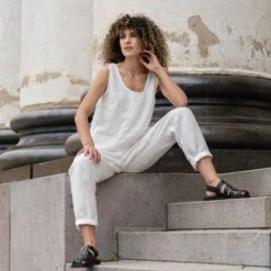 Linen Crop Top & Pants 2-Piece