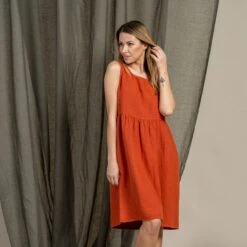 Smock Dress Eliza Cinnamon Red -Menique SP 03971