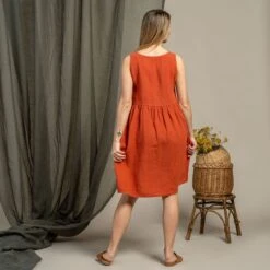Smock Dress Eliza Cinnamon Red -Menique SP 04020