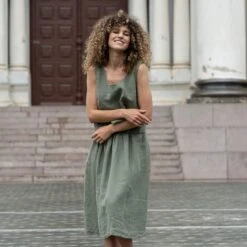 Linen Crop Top & Skirt 2-Piece -Menique SP 04164