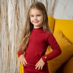 Kids' 160 Thermal Long Sleeve Crew Royal Cherry -Menique SP 04784