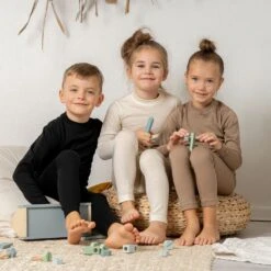 Kids' 160 Long Sleeve & Bottom 2-Piece Beige -Menique SP 04966