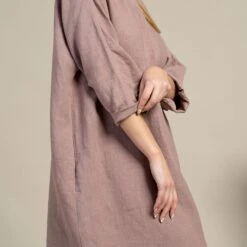 Linen Tunic Dress Selena Faded Rose -Menique SP 05334