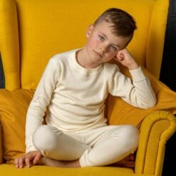 Kids' 250 Thermal Long Sleeve Crew Natural -Menique SP 05516