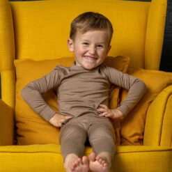 Kids' 160 Long Sleeve & Bottom 2-Piece Beige -Menique SP 05597