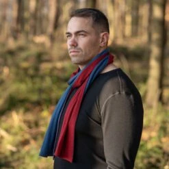 Men's Merino Scarf Denim/Royal Cherry 6 Men's Merino Scarf Denim/Royal Cherry -Menique SP 06152