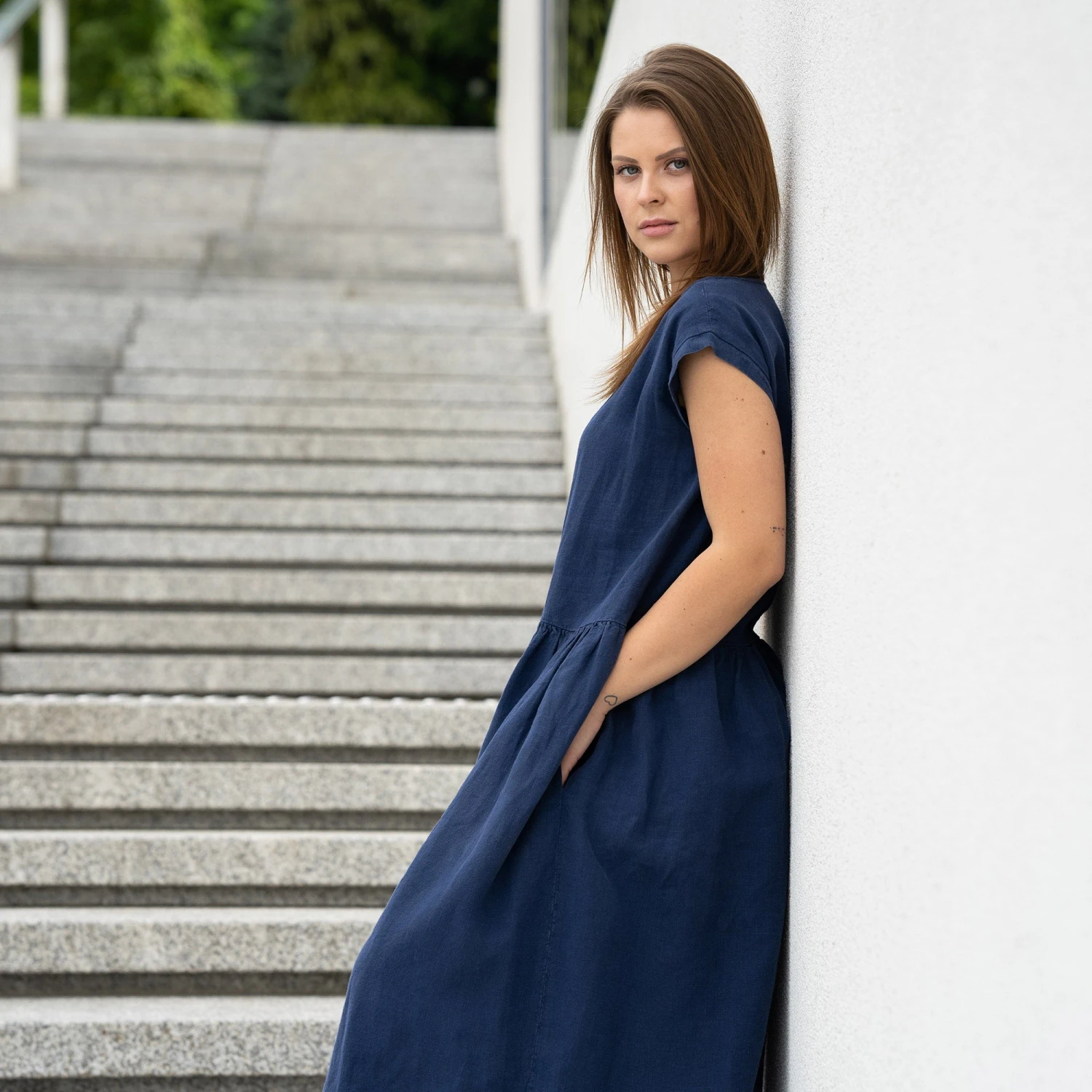 Smock Dress Cecilia Storm Blue 2 Smock Dress Cecilia Storm Blue - Image 2