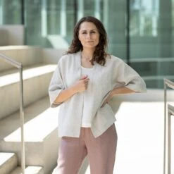 Linen Kimono Wrap Top Sakura 15 Linen Kimono Wrap Top Sakura -Menique Sakura Top Natural 4