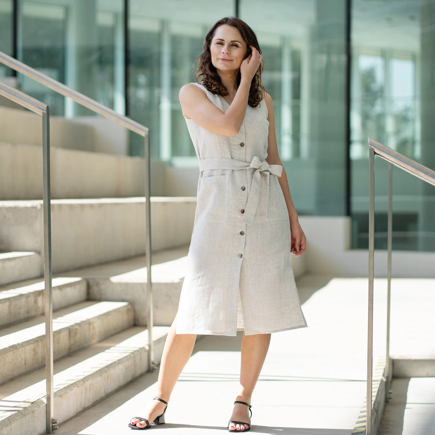 Linen Safari Dress Sierra 7 Linen Safari Dress Sierra - Image 7