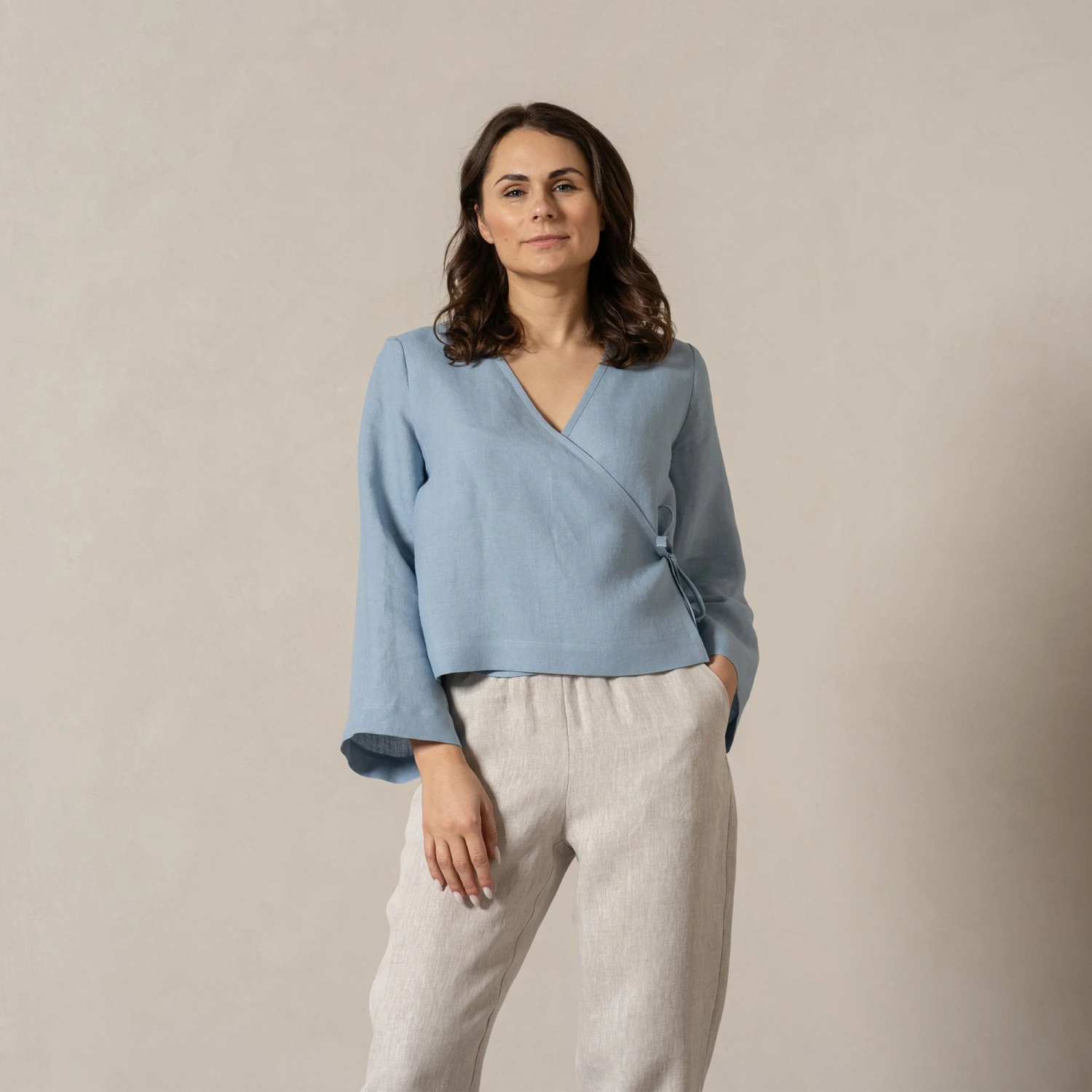 Linen Wrap Top Thea 1 Linen Wrap Top Thea