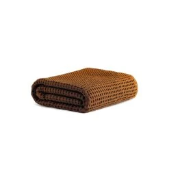 Waffle Kitchen Towel -Menique Waffle Bath Towel Almond Brown