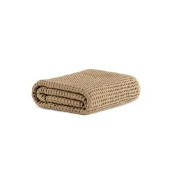 Waffle Kitchen Towel -Menique Waffle Bath Towel Sand Brown