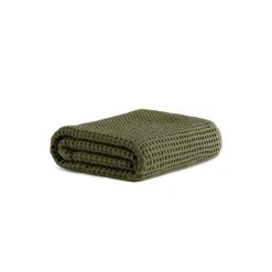Waffle Kitchen Towel -Menique Waffle Bath Towel Stone Green