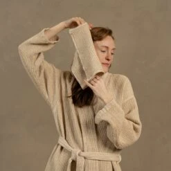 Waffle Washcloth & Hair Towel 2-Set -Menique Waffle Face Towel Sand Brown menique 1 63d803c1 2303 4c53 bd81 3c797b0e3eeb