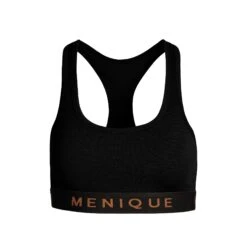 Women's Merino Sport Bra -Menique Women s Bra Black 1 clean
