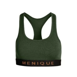 Women's Merino Sport Bra -Menique Women s Bra Dark Green 1 clean