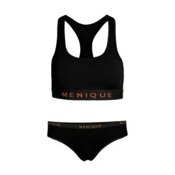 Women's Sport Bra & Bikini Briefs 2-Piece -Menique Women s Bra Bikini Briefs Black