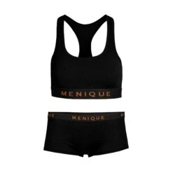 Women's Bra & Boxers 2-Piece -Menique Women s Sport Bra Boxers 2 Piece Black