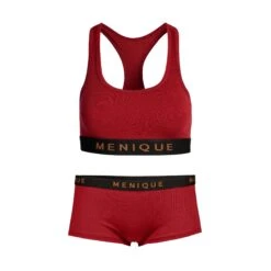 Women's Bra & Boxers 2-Piece -Menique Women s Sport Bra Boxers 2 Piece Royal Cherry