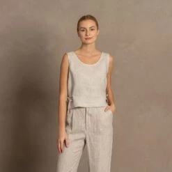 Bow Side Tie Top Audrey -Menique audrey natural 1 2