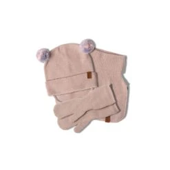 Knit Baby Beanie, Dickie & Mittens 3-Piece -Menique menique Baby Beanie Dickie Mittens dusty pink e8cb9e16 7c06 4f3d 8ec9 5e438a9a6121