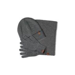 Men's Knit Beanie, Gaiter & Gloves 3-Piece -Menique menique Beanie Gaiter Gloves dark gray 8db739aa 64f4 49a9 a45d c520ae65ce10