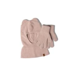 Kids' Knit Balaclava & Gloves Merino & Cashmere 2-Piece -Menique menique Kids Balaclava Gloves dusty pink
