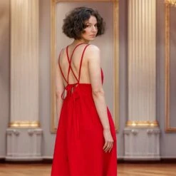 Backless Lace Up Dress Anika