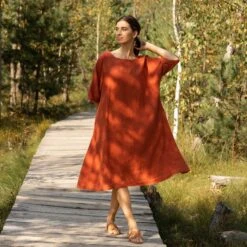 Oversize Dress Olivia Cinnamon Red 6 Oversize Dress Olivia Cinnamon Red -Menique meniqueOliviaCinnamonRed 4