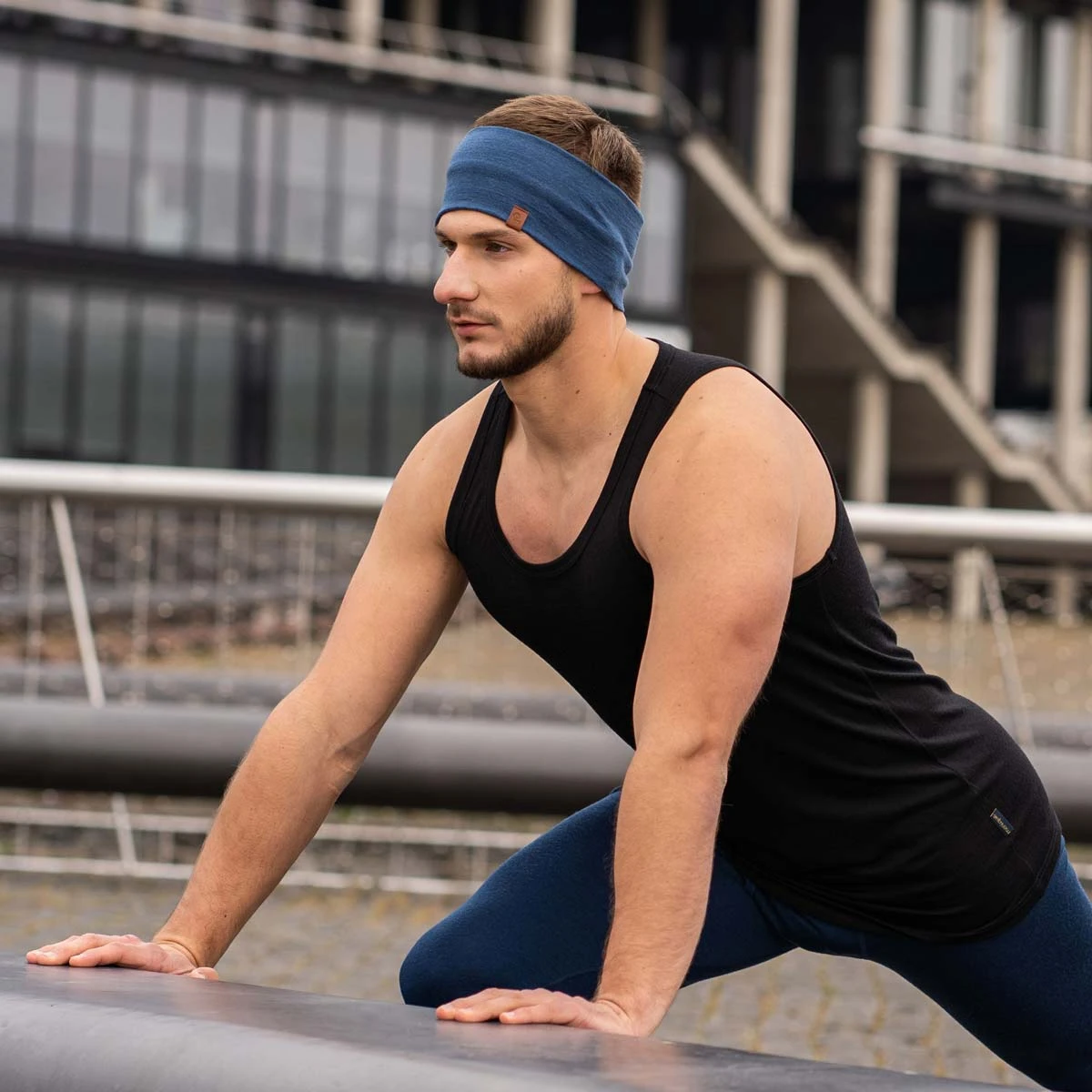 Men's Merino Headband Denim 4 Men's Merino Headband Denim - Image 4