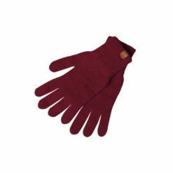 Men's Knit Gloves Merino -Menique mens gloves royal cherry